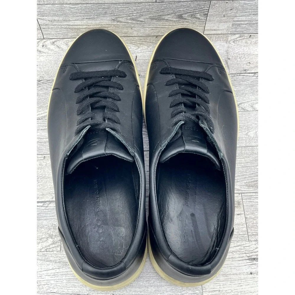 ECCO Soft 7 Sneakers Black Leather Lace Up Men's EU 43 US 9-9.5‎ Casual Comfort